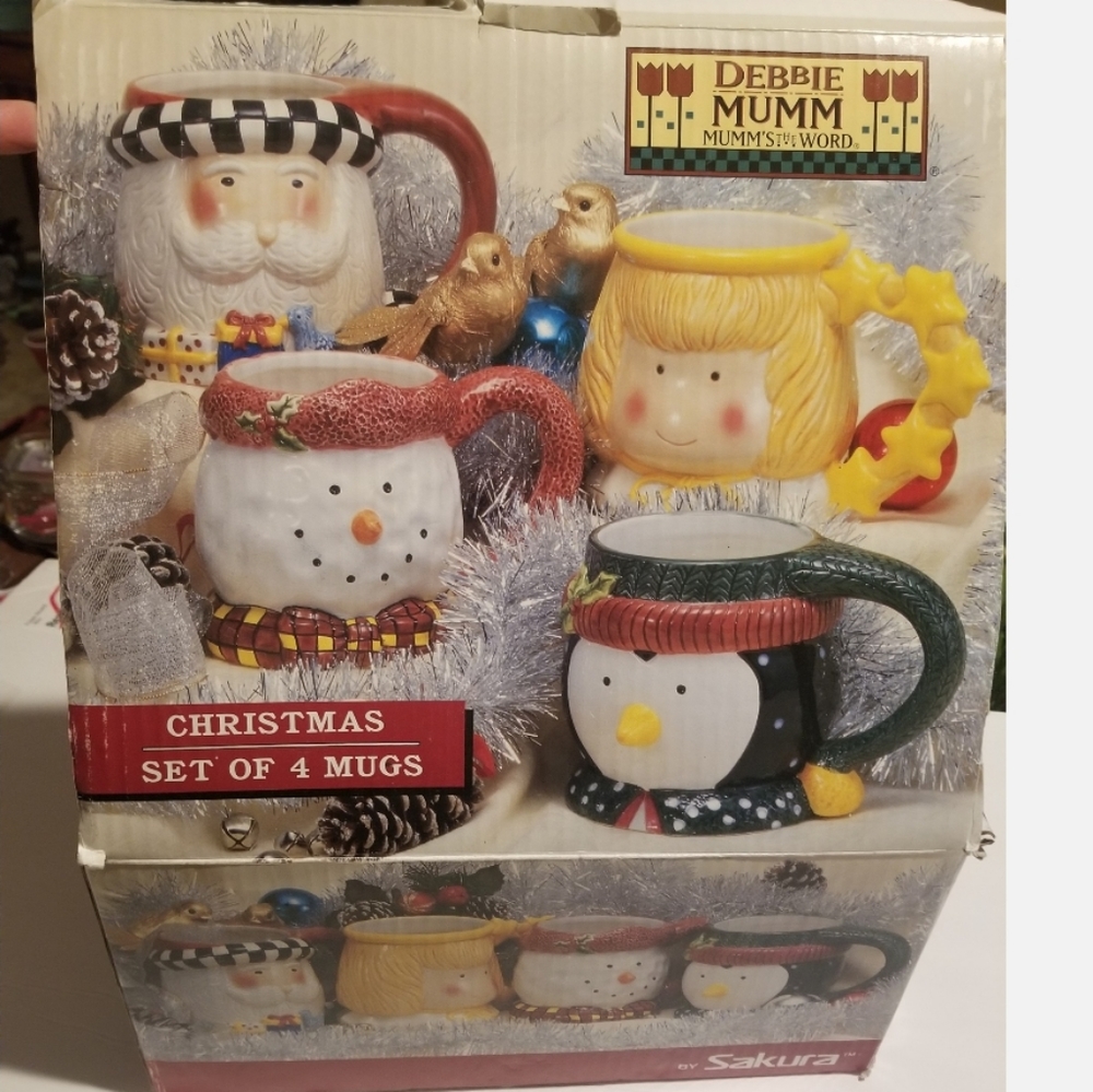 Debbie Mumm By Sakura Christmas Mug Set 4 Mugs